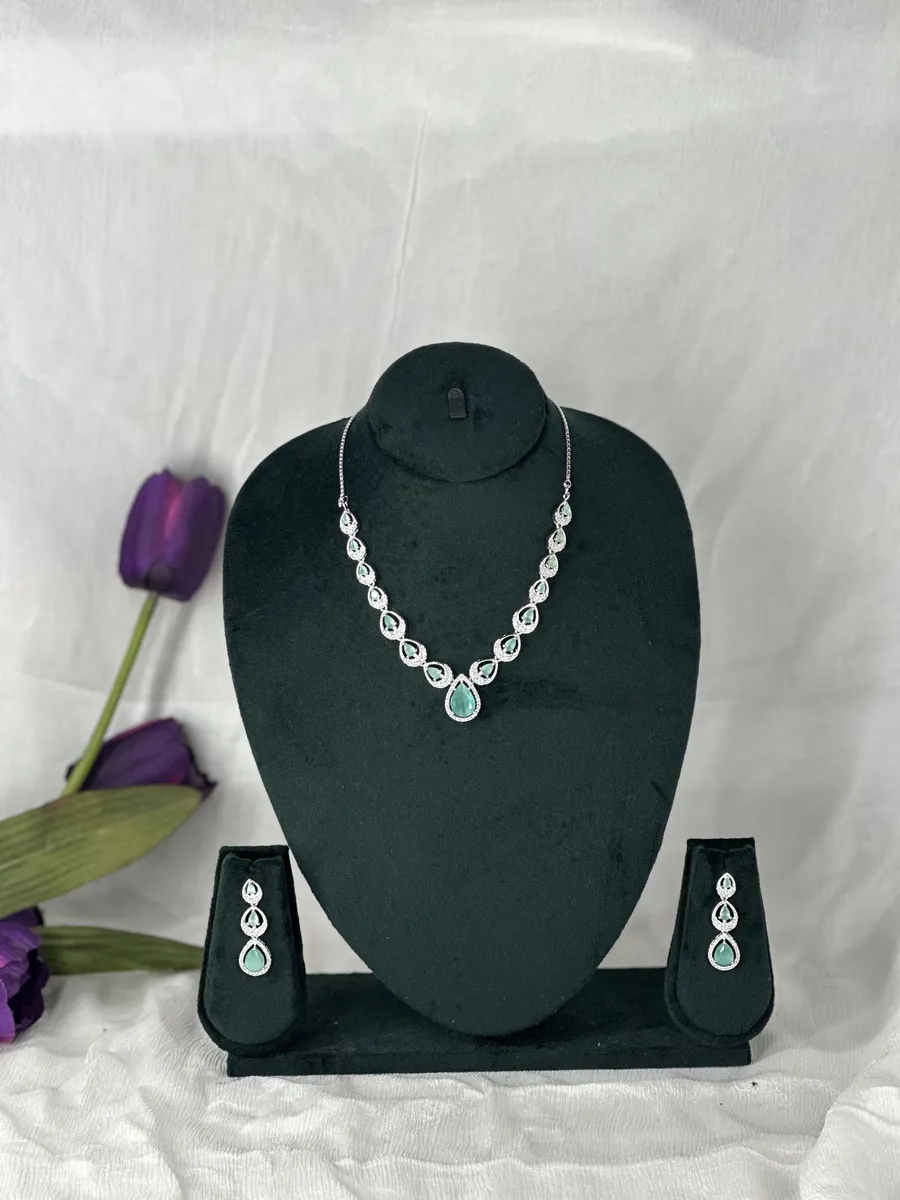 mint-rain-drop-american-diamond-necklace