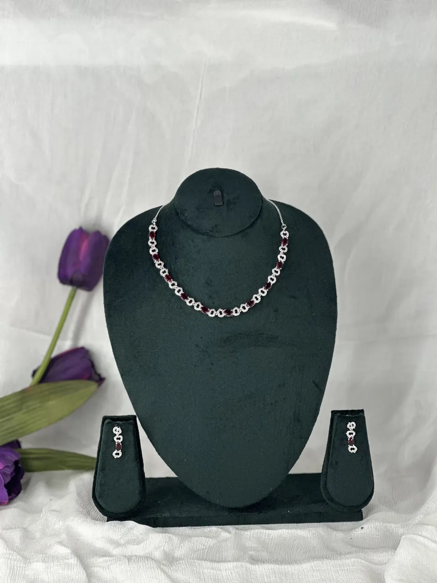 red-rose-american-diamond-necklace